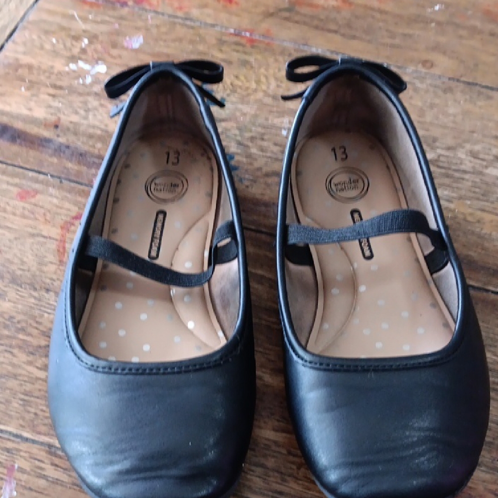 Wonder Nation Black Mary Jane Ballet Flats -